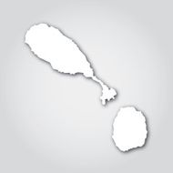 Saint Kitts and Nevis Silhouette White