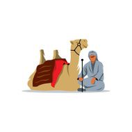 Bedouin and camel Vector Illustration