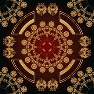 abstract seamless pattern with golden floral ornaments N2