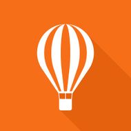 Hot air balloon vector icon modern minimal flat design style N2