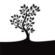 Black vector tree and leafs Graphic Elements N2