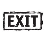 Black grunge stamp text EXIT N2