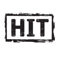Black grunge stamp and text HIT N2