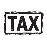 Black vector grunge stamp TAX N2