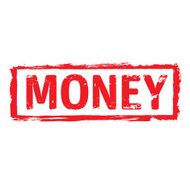 Red vector grunge stamp MONEY N2