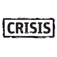 Black vector grunge stamp CRISIS N2