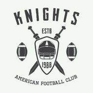 Vintage rugby and american football label emblem or logo N3