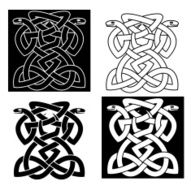 Intricate intertwined snakes emblem N2
