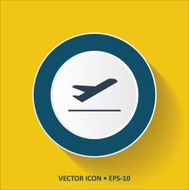 Yellow Airplane Take Off Icon Button N4