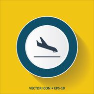 Yellow Airplane Landing Icon Button