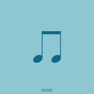 Blue icon of musical notes on a blue background