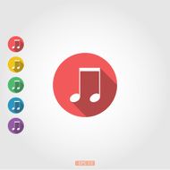 Round icon musical notes