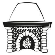 Fireplace with fire silhouette