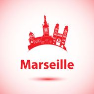 Vector silhouette of Marseille France