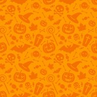 Halloween orange festive seamless pattern N2