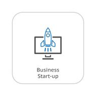 Business Start-up Icon Concept Flat Design