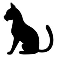 Silhouette of a black cat sitting