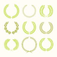 Vector illustration with set of laurel frame N2