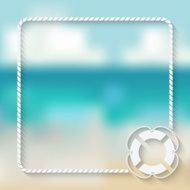 nautical card template with a lifebuoy