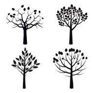 Set of black Plants and Trees N2