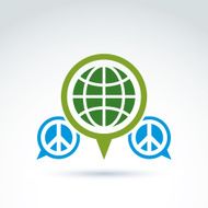 Peace for a world global peace icon vector conceptual symbol