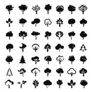 Black Symbol of Trees Vector icons N2