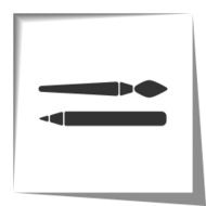 paintbrush paper cut out N2