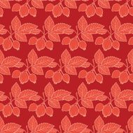 Vector Red Rosehip Drawing Stripes Seamless Pattern