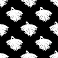 Flying Halloween ghosts seamless pattern N2