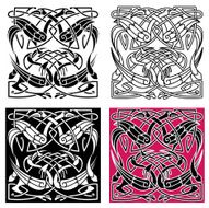 Celtic knot pattern with heron birds N2