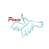 Bird of peace with green olive branch N2
