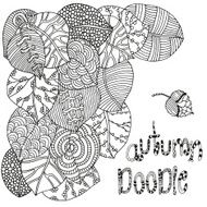 Hand drawn doodle Autumn leaves N2