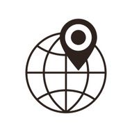 Globe and map pin icon