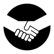 Handshake with black circle background N2