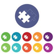 Matching puzzle icons colored set