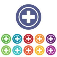 Medical emblem icons colored set