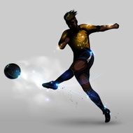 Abstract soccer power shooting