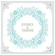 Vector trendy linear frame with copy space for text