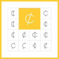 Thin line cent sign