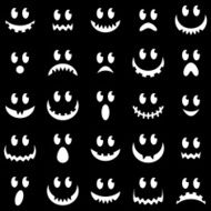 Vector Collection of Spooky Halloween Ghost and Pumpkin Faces