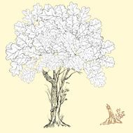 Hand drawn tree silhouette and stump N2