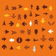 Arrow sign silhouettes collection retro style