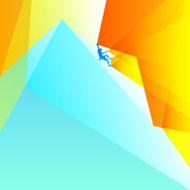 Athlete climbing a mountain
