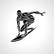 Creative silhouette of surfer N2