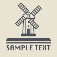 Windmill icon or sign