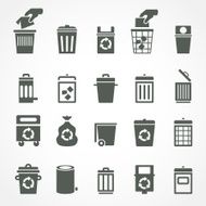 Trash can and recycle bin icons