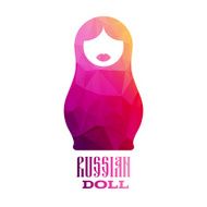 Russian doll icon logo silhouette mosaic faceted illustration