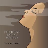 Woman with closed eyes in the smoke N2
