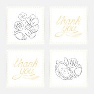 Thank you cards with hand lettering and drawn baking Doodle N2