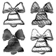 Hand drawn christmas bell with bow N2